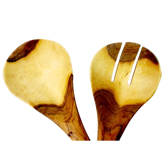 NEW *Hiari Olive Batik Bone Handles Salad Server (Set of 2)...
